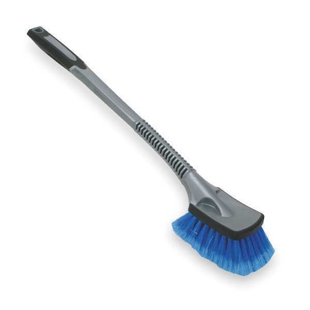 Car Wash Brush, 17 in L Handle, Blue, Polypropylene, Thermoplastic Rubber, 20 in L Overall