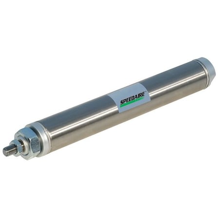 Round Body Cylinder, 3/4 in Bore, 2 in Stroke, Round Body Single Acting, Stainless Steel .