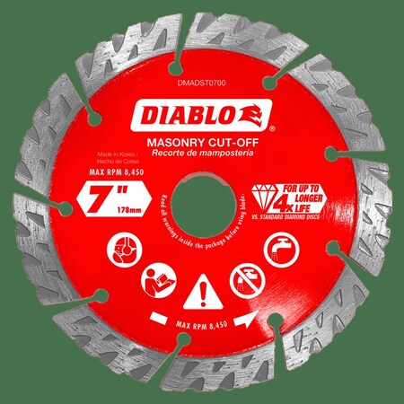 DiamondSawBlade,Diam:7",Arbor:5/8",7/8"