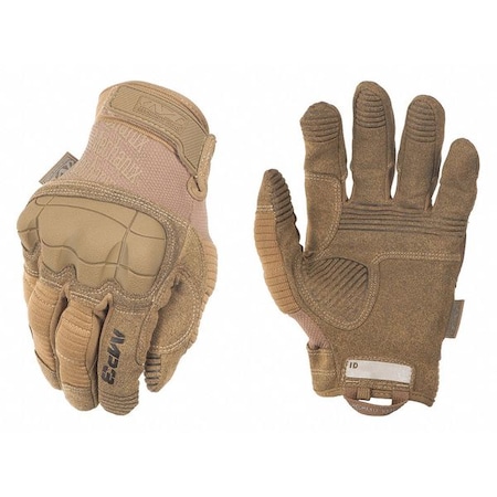 Tactical Glove, Synthetic Leather Palm, 8" Length, Pull Loop Cuff, Full Finger, Tricot Lining
