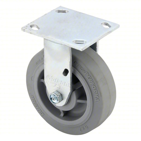 6" X 2" Non-Marking Rubber Soft Flat Rigid Caster, No Brake, Loads Up To 600 lb