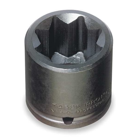 1/2 in Drive Impact Socket 1/2 in Size 8 pt Standard Depth, Black Oxide