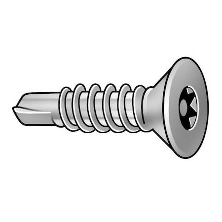 Tamper Resistant Screw, 1-1/2 in, Zinc Plated Finish, Steel, Flat Head Torx Drive, 50 PK