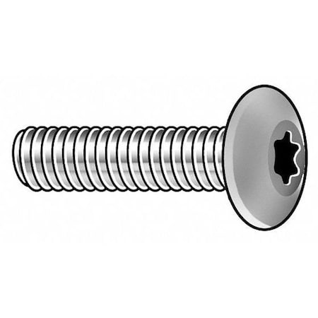 1/4"-20 x 1-1/2 in Torx Button Machine Screw, Zinc Plated Steel, 100 PK
