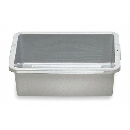 Nestable Storage Container, 7.6 gal, 21-1/2 in L x 17-1/8 in W x 7 in H, Gray, Polyethylene
