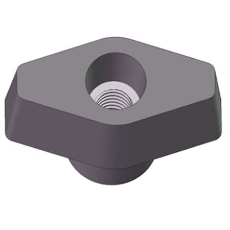 Hand Knob, T, Plastic, 1/4"-20 Thread, 1.16 in Dia