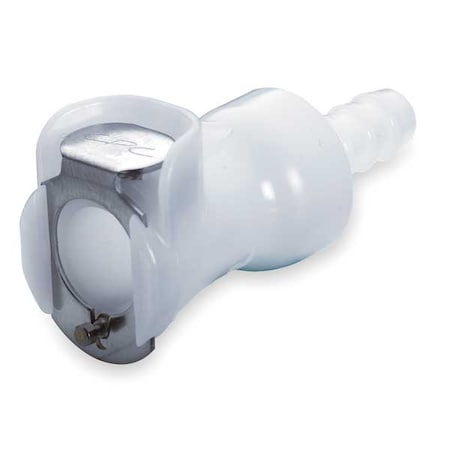 Inline Coupler, Acetal, Shut-Off, Barbed