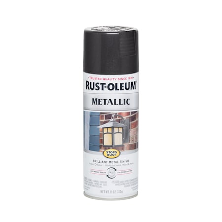 Metallic Spray Paint, Black Night, Metallic, Solvent, 11 oz
