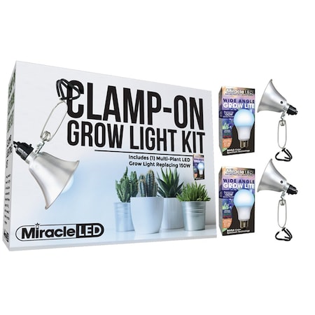 Wide Angle LED Clamp-On Grow Light,PK2