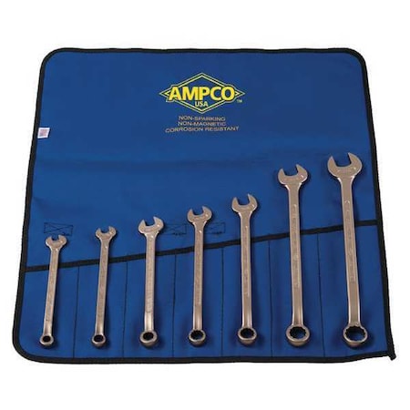 Combo Wrench Set,3/8-7/8 in,7 Pc