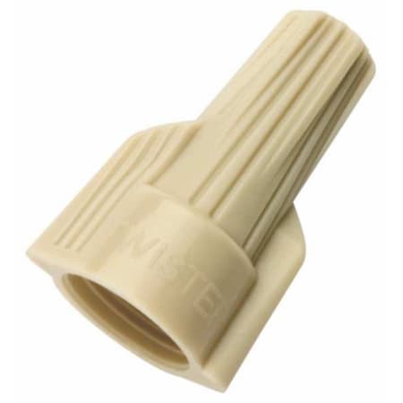 Twist-On Wire Connector, 8 AWG Max, Tan, Polypropylene Insulation, 600 V, 500 PK