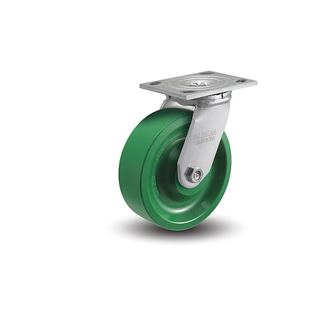 6" X 2" Non-Marking Polyurethane X-Treme Swivel Caster, No Brake, Loads Up To 1000 lb