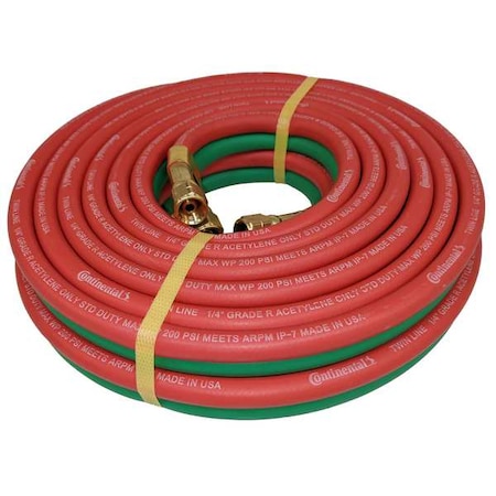 Twin Line Welding Hose,1/4",12 ft.