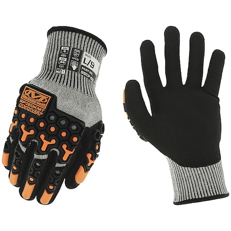 Knit Gloves, Nitrile, Sandy, Palm, 4 Abrasion Level, Black, L (9) 1 PR