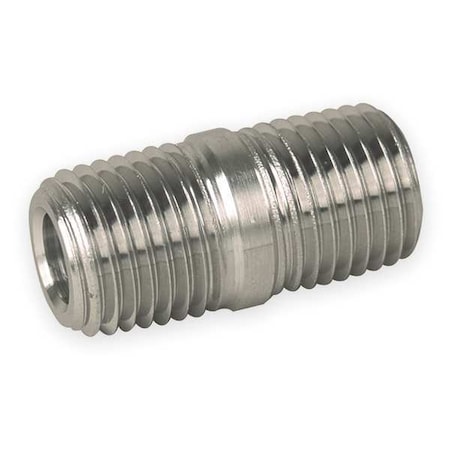 1/4" MNPT x 1-1/8" TBE Stainless Steel Close Pipe Nipple