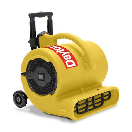 Portable Dryer, 1800 cfm, Fixed Frame, 2 Speed, 1/2 hp, 115V AC, 25 ft. Cord, Yellow