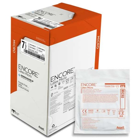 Encore, Disposable Gloves, 2.8 mil Palm, Latex, Powder-Free, 7.5, 50 PK, Brown