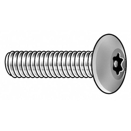 #10-24 x 3/8 in Torx Button Tamper Resistant Screw, Plain Finish, 18-8 Stainless Steel, 50 PK