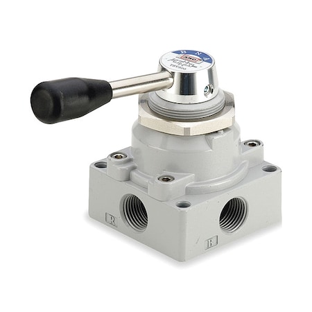 Manual Air Control Valve,4-Way,1/2in NPT