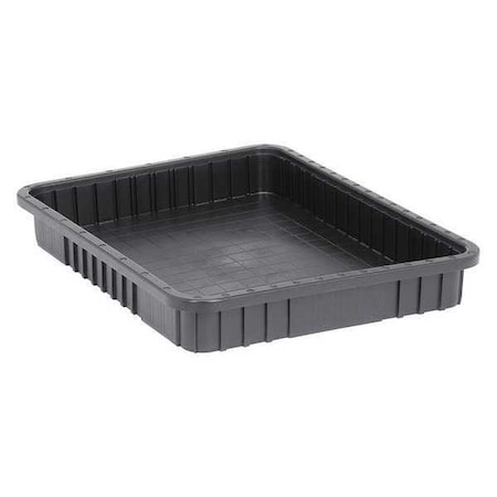Polypropylene, Divider Box, Black, 22 1/2 in L, 3 in H