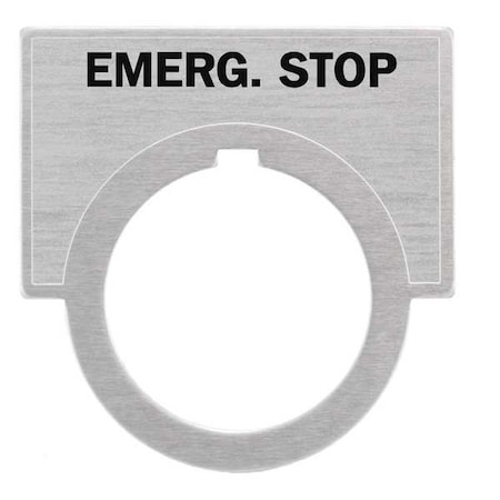 Legend Plate,Emerg Stop,Brushed Aluminum