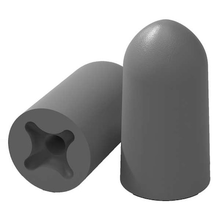 accuFit Disposable Foam Ear Plugs, Bullet Shape, 33 dB, Gray, 200 PK
