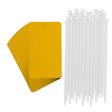 Tag, Metal, 3 in Width, 5 in Height, Write On Surface: Yes ,25 PK