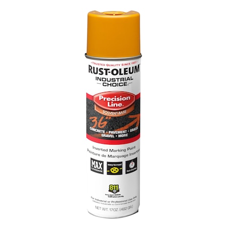 Precision Line Marking Paint, Inverted, Caution Yellow, 20 oz