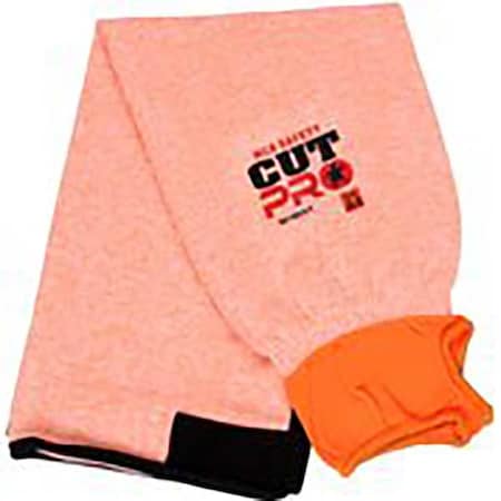 Cut-Resistant Sleeve with Thumbhole, Cut Level A4, Aramid Material, 18 in L, Orange, Universal Size