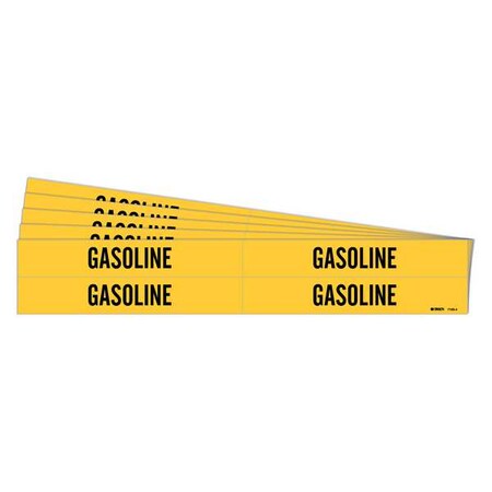 Pipe Marker, Adhesive, Black, Gasoline, PK5, 7120-4-PK