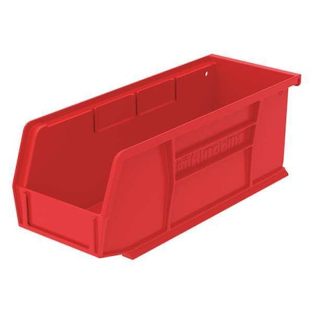 Hang & Stack Storage Bin, Plastic, Red, 3 in H, 4 1/8 in W, 7 3/8 in L