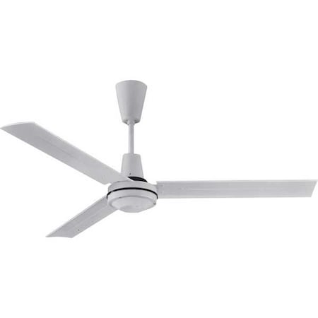 Commercial Ceiling Fan, 56" In blades, Includes 24" Down Rod  Locking J Hook, Reversible, White