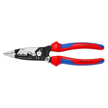 Forged Wire Stripper, 8 in, 10-20 AWG Stripping Range, Cutter for 6-32 and 8-32 Screws