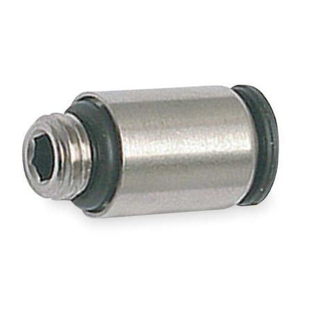 Push-Fit Fitting, 12mm Tube Size, Brass, Silver, 10 PK
