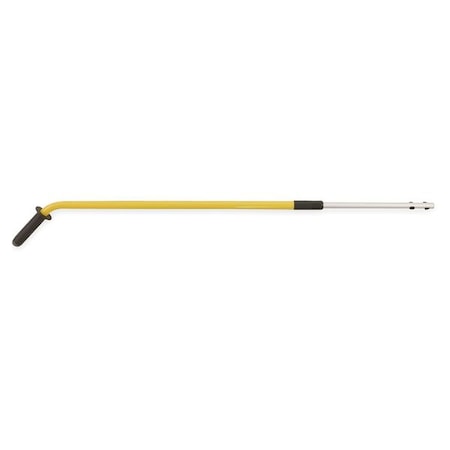 42 in to 72 in Quick Change Telescopic Handle, 1 1/8 in Dia, Yellow, Aluminum