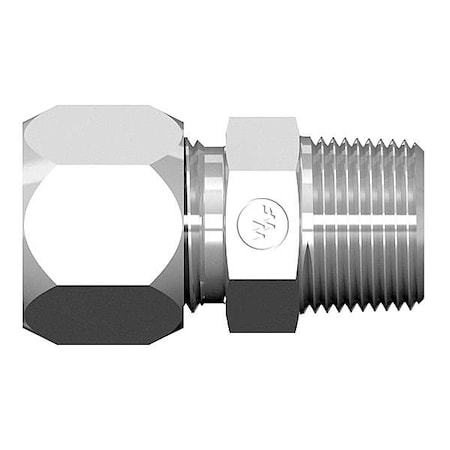 Strt, Steel, Comp. 1/4 in, MNPT 3/8 in