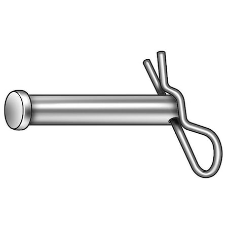 Clevis Pin, 1/4 in Dia, 1-7/64 in Usable Lg, Stainless Steel