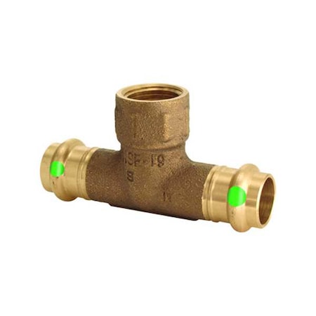 Tee, Bronze, Press-fit 2", 2", FNPT 1/2"