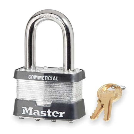 Padlock, Keyed Alike, Long Shackle, Rectangular Steel Body, Steel Shackle, 15/16 in W
