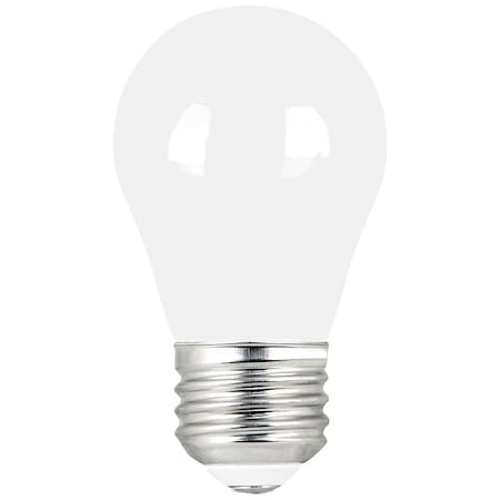 5 W, Compact LED Bulb, White, A15, 3000K Temp. Clear, Dimmable,PK2
