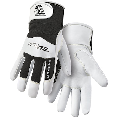 Pro-Series Welding Gloves, Hook-and-Loop Cuff, Straight Thumb, Premium Kidskin Leather, S, 1 PR