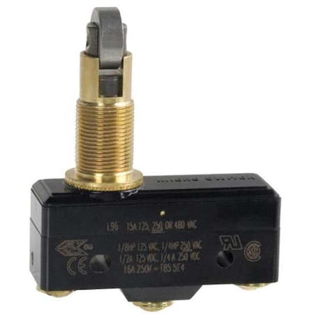 Snap Action Switch, Overtravel Roller, Plunger Actuator, SPDT, 15 A at 480 V AC Contact Rating