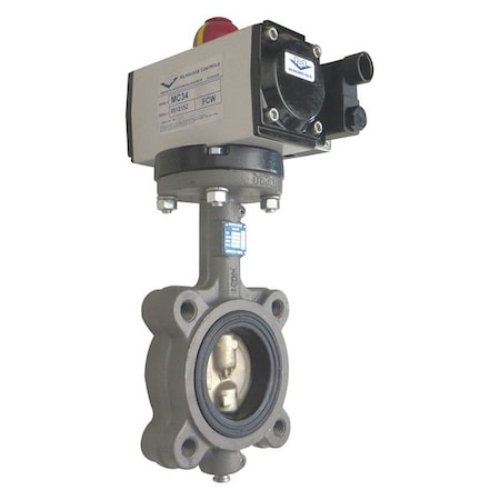 Butterfly Valve,Dbl Acting,Cast Iron,3In