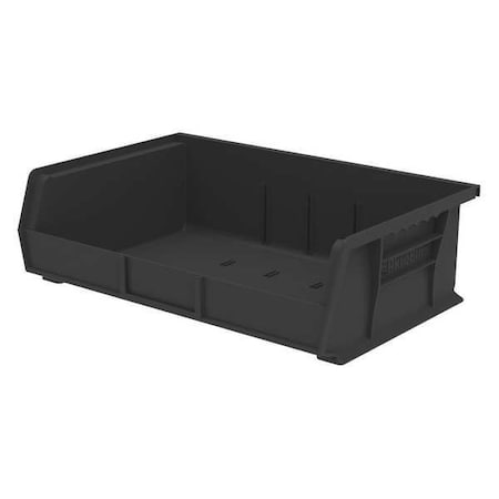 Hang & Stack Storage Bin, Plastic, Black, 5 in H, 16 1/2 in W, 10 7/8 in L