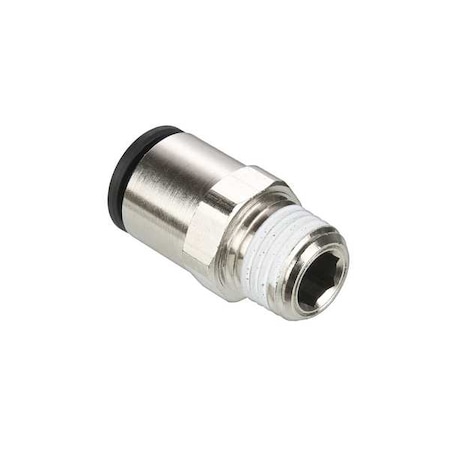 Metric Push-to-Connect Fitting, Brass, Silver
