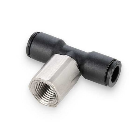 Fractional Push-to-Connect Fitting, Nylon, Black