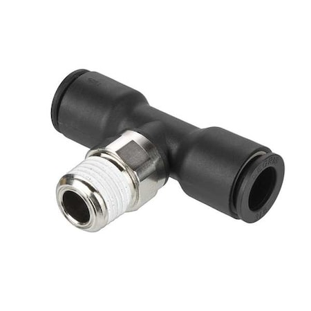 Metric Push-to-Connect Fitting, Polymer, Black