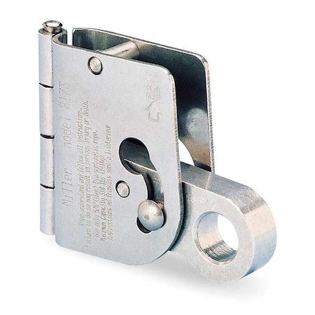 Rope Grab, Stainless Steel, 310 lb., Silver, For Rope Size: 5/8 in