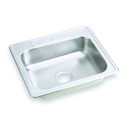 Drop-In Sink, 3 Hole, 21" x 15-3/4", Elite Satin