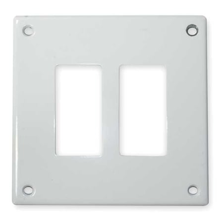 Security Series, Number of Gangs: 2-Gang Steel, Zinc Plated, Powder Finish, White